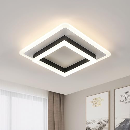 Comely LED Deckenleuchte, 30W Moderne Deckenlampe LED Natural Licht 4500K, Design Quadratisch Acryl Deckenbeleuchtung für Schlafzimmer Wohnzimmer Küche Korridor