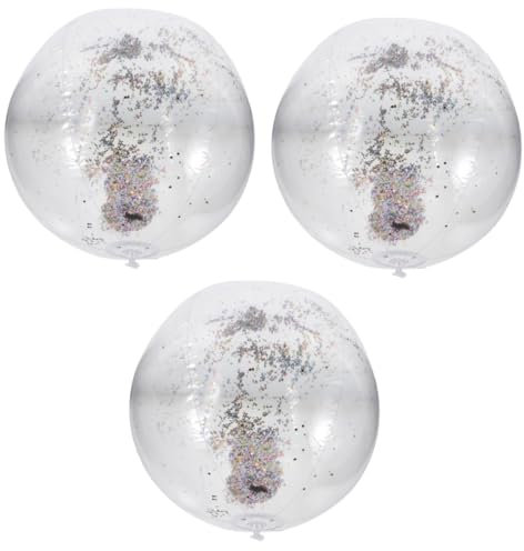 Abaodam 3ensembles Set De Balle De Plage Éclatante Gonflable Jouet Transparent Pour Garçon Fille Pour Fête Piscine