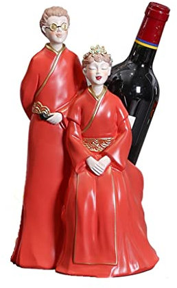 casier à vin,Range Bouteille Porte Bouteille Creative Couple marié Couple de vin Résine Vin Bouteille de vin Stand Porte-vins Accueil Salon Salon Table de mariage Décoration de mariage Casie