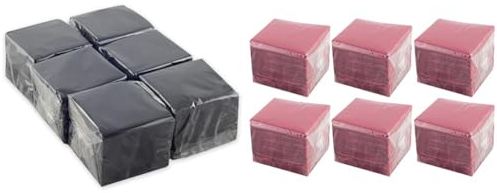 Hostelnovo - 600 Stück schwarze Tischservietten & 600 Stück Tischservietten, Bordeaux, Einwegpapier