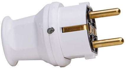 KOPP Schutzkontakt-Stecker 179702004, klein, mit Knickschutz, weiß