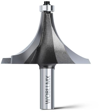 WOBLLMX 12mm Schaft Abrundfräser,Radius 30mm,mit Kugellager Oben Hartmetall Klinge Handlich langlebig und scharf für Holzbearbeitung DIY zu Hause