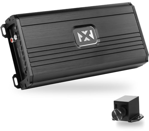 NVX NDA12001 - Amplificador monobloque estable de 2400 W pico (1200 W RMS) Clase D de 1 ohmio con perilla de graves remota