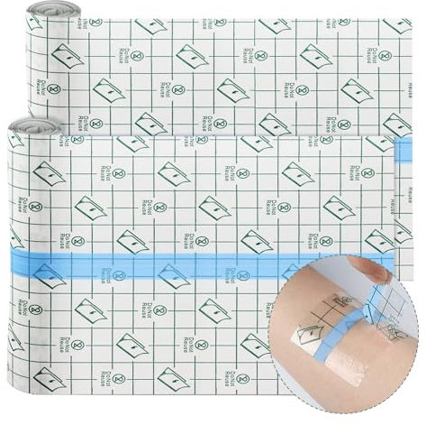 2 Stück Duschpflaster Wasserfest Pflaster Groß Rolle,Wasserdicht Transparent Bandage,Second Skin,Tattoo Folie Heilung zum Klebebandage Sport Duschenm, Second Skin,zum Sport,Duschen(15 cm x 2 m)