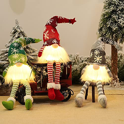 3 Stück Weihnachtswichtel Klein Plüsch,Wichtel Figuren Weihnachten Deko,Leuchtende Weihnachts Wichtel Klein,Weihnachtswichtel Beleuchtet,Weihnachtsdeko Wichtel,Weihnachtsdeko Mit Beleuchtet Led