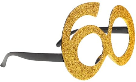 PRETYZOOM Digitale Brille Nummer Geburtstag Sonnenbrille Geburtstagsfeier Dekorationen 60 Geburtstag Brille Glitzernde Nummer Brille Herren Sonnenbrille Geburtstagsfeier Lustige Brille