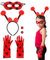 SGERUFZ Set Ladybug Kostüm Zubehör, Lady Bug Maske, Handschuhe, Haarbänder, Ohrring, Rollenspiel, Verkleidung, Mädchen, Halloween, Karneval, Neujahrsgeschenke für Kinder(Rot)
