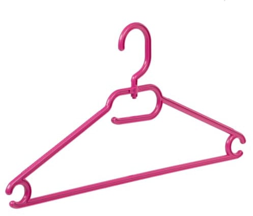 Kleiderbügel, Vielzweckbügel, 10er Set, Kunststoff, Lila, Bluse, Shirt, Hemd, Jacke, Rock, 360° Drehbarer Haken, 33 cm (8444_14/10)