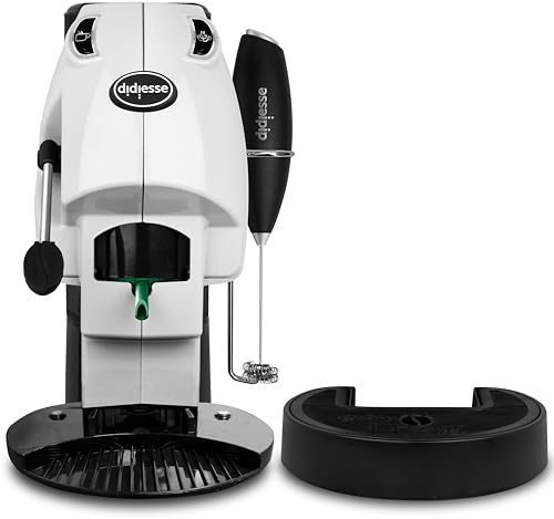 Didiesse Baby Frog Coffee & Tea Kaffeemaschine für Pads, mit Milchaufschäumer und doppeltem Padhalter für Kaffee und Tee, geringer Verbrauch 650 W, Warmwasserspender (weiß)