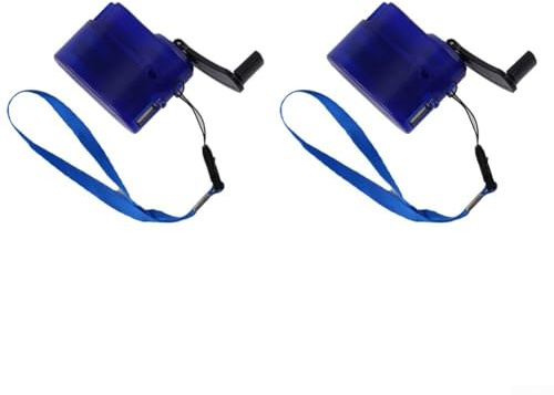 2 x manuelles USB-Dynamo-Ladegerät zum Aufladen und zur Beleuchtung von Handys