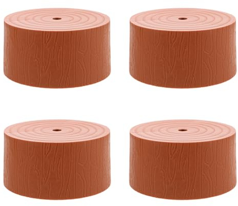 Alipis 4 Pezzi Base per Albero di Natale Mini in Simulazione Tronco di Legno Supporto Stabile in Plastica per Decorazioni da Tavolo Sostituzione Porta Albero Artificiale per Feste e