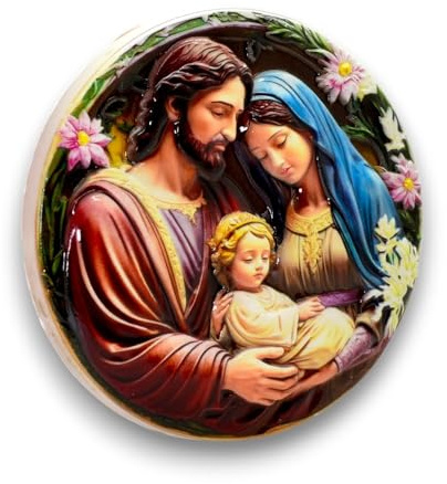 BDM - Religiöser 3D-Kühlschrankmagnet | Heilige Familie, Jungfrau Maria, letztes Abendmahl oder St. Michael | Erinnerung an das Heilige Jerusalem Land - Modell 2