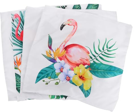 DEARMAMY 4 Stück Flamingo Kissenbezüge 45X45cm Quadratisch aus Weichem Mikrofaserstoff Sofakissenbezüge für Wohnzimmer Bett Sofa Dekoration