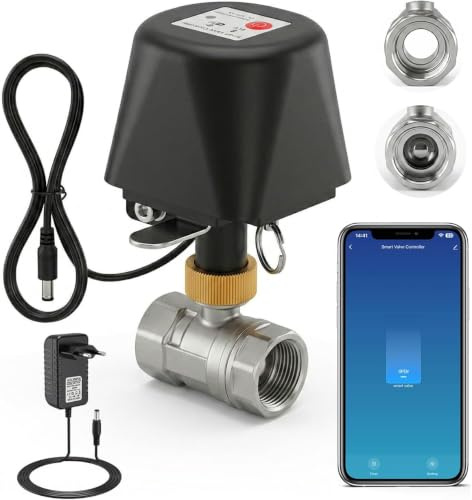 Smart Ball-Wasserventil, App-Steuerung, 4 Timer-Modi für automatische Steuerung, unterstützt 2,4-GHz-WLAN, verschiedene Größen wählbar, Edelstahl, Upgrade-Version, Smart Valve for 1 Pipe