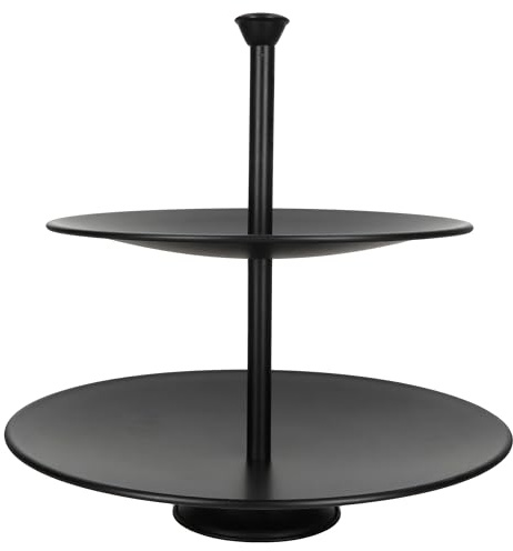 MamboCat Bekki Etagere 2-stöckig aus Stahl I Ø 25 cm I matt schwarz I mit 2 Etagen I Cupcake-Ständer I Etagere für Obst, Gebäck oder Deko I Servierplatten