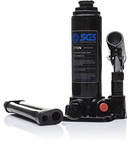 SGS 2 Tonne Hydraulic Bottle Jack, Compact, Heavy Duty Steel - 181mm up to 345mm