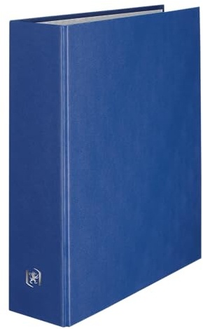 OXFORD Balacron - Raccoglitore A4XL, dorso 80 mm, 4 anelli a D, copertina in PVC, colore: Blu marino
