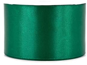 Satinband 50mm x 25m Rolle - FARBAUSWAHL in 3/6/12/18/25/38/50/75/100mm - farbecht & waschbar - Schleifenband für Hochzeit - Geschenkband zum Verpacken Dekorieren Basteln - Dunkelgrün 587