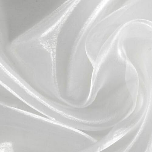 Organza Stoff Meterware am Stück - 150 cm Breite - (weiß)