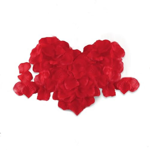 Sricam 1000PCS Red Rose Petals,Red Roses Artificial Flowers Petals,Emulation Rose Petals for Romantic Decorations, Valentine's Day,Proposal Wedding Anniversary Confession Decoration