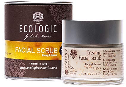 Cremiges Gesichtspeeling (Honig und Zitrone mit Olivenknochen) - 50 ml Ecologic Cosmetics by Linda Nicolau. Bio-Kosmetik nachhaltig, biologisch, umweltfreundlich, umweltfreundlich und climate friendly