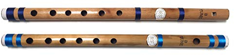 Lot de 2 flûtes indiennes professionnelles en bambou format concert 35,6 cm Bansuri et flûte traversière