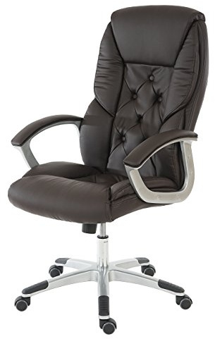 Mendler Profi-Bürostuhl L42 XXL, Chefsessel Drehstuhl, 150kg belastbar Kunstleder - braun