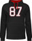 Pullover Herren Frauen Hoodie Kontrast zweifarbig - American Deko Superbowl Party - Football New England 87 - 4XL - Schwarz/Rot - damen geschenke fans baumwoll footballfans kapuzenpullover für