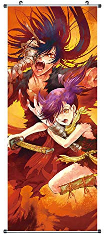 CoolChange Großes Dororo Rollbild/Kakemono aus Stoff Poster, 100x40cm, Motiv: Hyakkimaru & Dororo