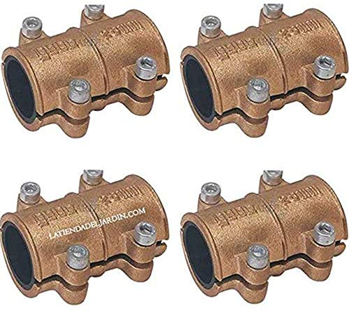 Suinga Pack 4 Rohrschellen 22mm Messing für Kupferrohre, golden