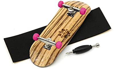 Teak Tuning Prolific Komplettes Griffbrett mit verbesserten Komponenten, Pro-Board-Form und Größe, Lagerräder und Achsen, 32 mm x 97 mm, handgefertigtes Holzbrett, Pink Zebra Edition