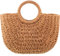 Frienda Stroh-Tragetasche, Sommer-Strandtasche, handgefertigt, aus Stroh, gewebt, Handtasche für Damen, Reisen, Khaki