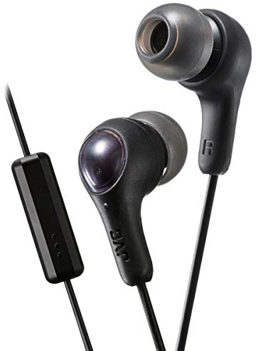 JVC Gumy Earbuds - in Ear Headphones, Powerful Sound, Comfortable and Secure Fit, Comes with S/M/L Silicone Ear Pieces, 3.3 ft Cord (Black)