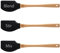 MasterChef Lengua Silicona Cocina, Espatulas Antiadherentes, Reposteria Utensilios Resistente al Calor, con Mangos de Madera para Cocinar y Hornear, Apta para Lavavajillas, Juego de 3, Negro