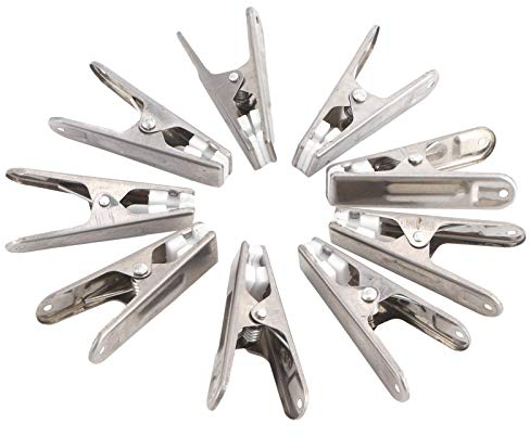 Pinza para ropa, 20 pinzas para ropa de acero inoxidable con pinza resistente y duradera, pinzas para ropa de metal para colgar, lavandería, hogar, cocina, viajes al aire libre, oficina