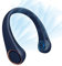 CIVPOWER Portable Neck Fan,Hands Free Bladeless Fan,360°Cooling Personal Fan,3 Speeds Adjustment,78 Air Outlet,Headphone Design,Rechargeable,USB Powered Neck Fan for Outdoor Indoor-Dark Blue