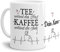 Tasse mit Spruch - Tee wärmt das Herz, Kaffee die Seele - personalisiert mit Wunschname - Geschenkidee für Freunde - Weiß, 300 ml