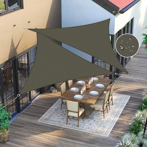 AOGESHI Voile d'ombrage,3×3×4.3m Voile d'ombrage Imperméable,Anthracite Filet Dombrage Triangle,Protection UV à 98% pour Jardin,Balcon,terrasse,Camping,extérieur (personnalisé)