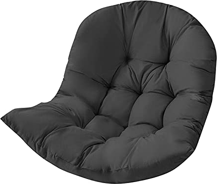 Fenteer Hanging Basket Chair Cushions, Large Seat Cushion Hanging Egg Hammock Swing Chair Pads Soft Chair Cushion Solid Color - Black