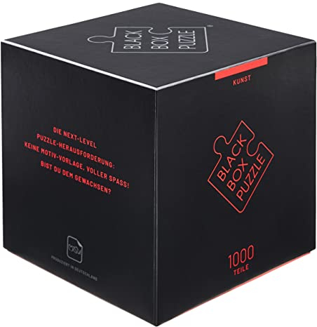 Black Box Puzzle 1000 Teile, Blackbox Puzzel mit Überraschungs-Motiv ohne Vorlage, Impossible Puzzle schwer für Erwachsene und Kinder ab 14 Jahren, Puzzle Box Kunst Edition 2021