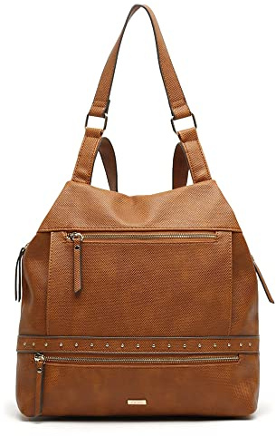 MISAKO Engri mochila antirrobo con detalles metálicos Mujer - Engri Camel 30 X 28 X 11 cm