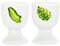 Home-Flair 2er Set hochwertige Porzellan Eierbecher I weißer Eierhalter (Blatt-Muster)