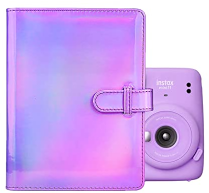 MUZIRI KINOKOO Fotoalbum mit 128 Taschen, für 7,6 cm (3 Zoll) Film, Fuji Instax Mini 12/11/9/8/7+/EVO /25/90 Kamera, Fotoalbum, bunt lila