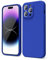 oakxco for iPhone 14 Pro Max Phone Case Liquid Silicone, Cute Thin Slim Soft Rubber TPU Plain Smooth Gel Cover for Women Girl, Matte Solid Protective & Shockproof, Royal Blue