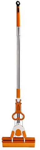 Fregona Naranja, Rodillo superabsorbente, fregona de Doble hilera con Cabeza de Esponja exprimida, fregona para Suelo