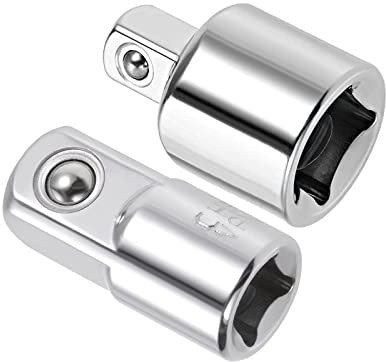 QUARKZMAN 2 Stück Steckdosenadaptersatz 1/4(W) bis 3/8(M)&3/8(F) bis 1/4(M) Cr-V Stahl