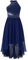 TiaoBug Festliche Kleider Mädchen Kinder Pailletten Partykleid Blumenmädchenkleid mit Asymmetrische Chiffon Plissee Rock Hochzeits Kleidung Dunkelblau M 146-152