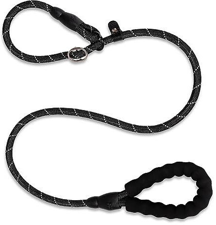 AWAVM Dog Slip Lead 6ft, Figure of 8 Dog Lead, Anti-pull Dog Training Leash Rope Lead with Durable Padded Handle, 6FT/182cm, Black