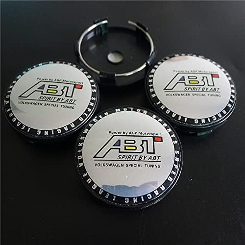 4 Stück Auto Nabendeckel Radmittenkappen für ABT Sportsline 60mm, Nabenkappen Radnabenkappen Staubschutzabdeckung Radnabenabdeckung Wasserdicht Zubehör,E