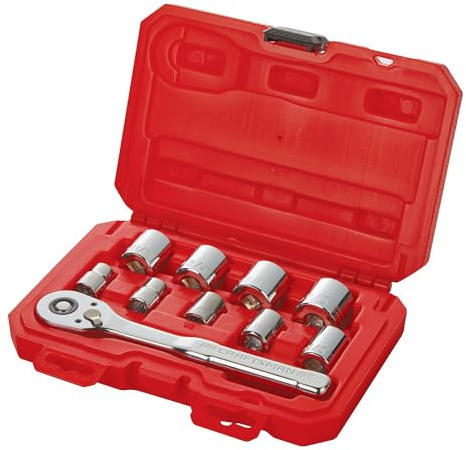 CRAFTSMAN 10 Pc Mechanics Tool Set with 72-tooth Low Profile Ratchet, SAE, 3/8 Inch Drive (CMMT34563)